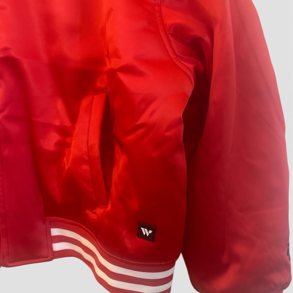 Free People KC The Wild Collective Bomber Jacket Size Large Red Chiefs NFL NWT - Picture 6 of 15